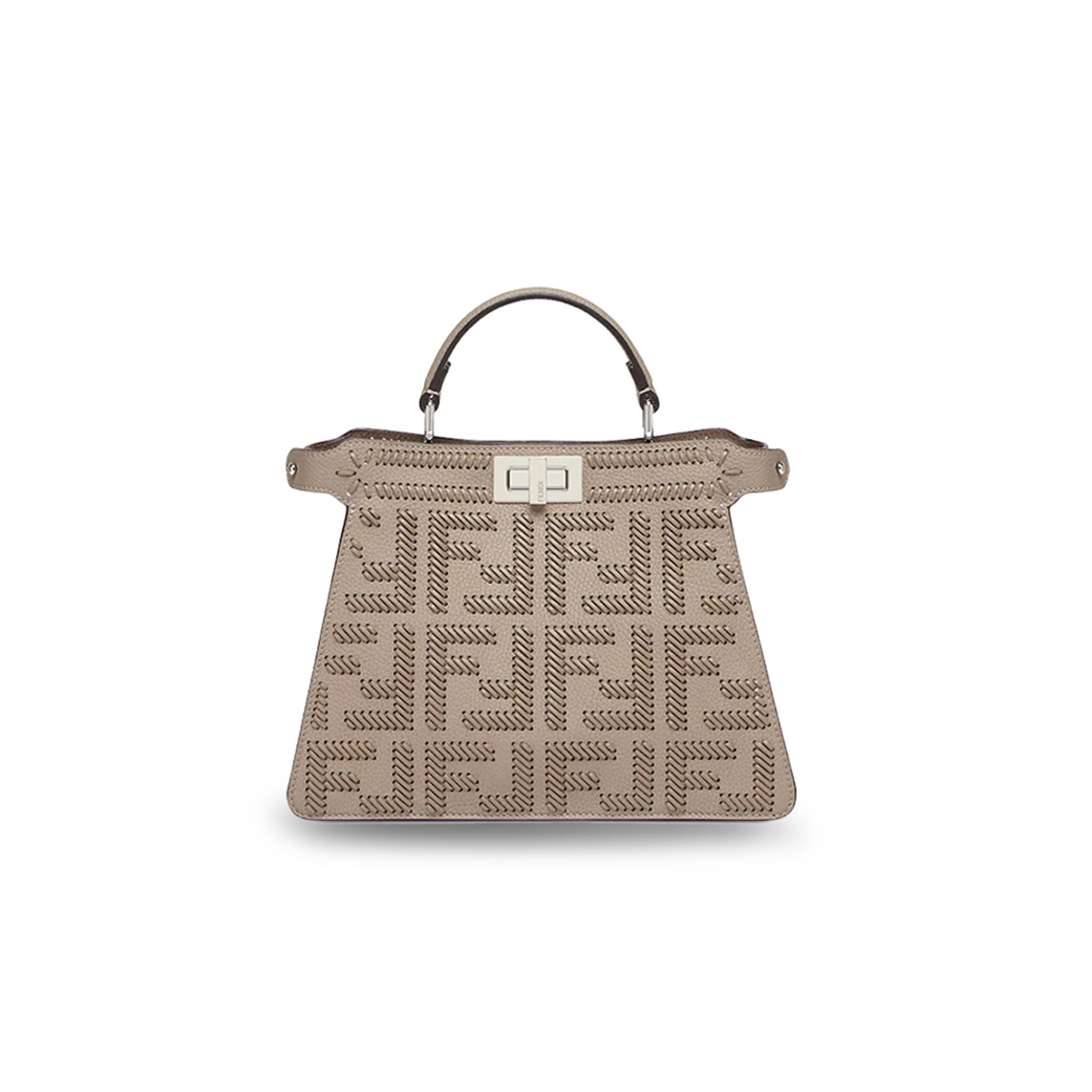 F**di peekaboo iseeu brown braided leather bag 8bn327anx8f1c6l (33*25*13cm)